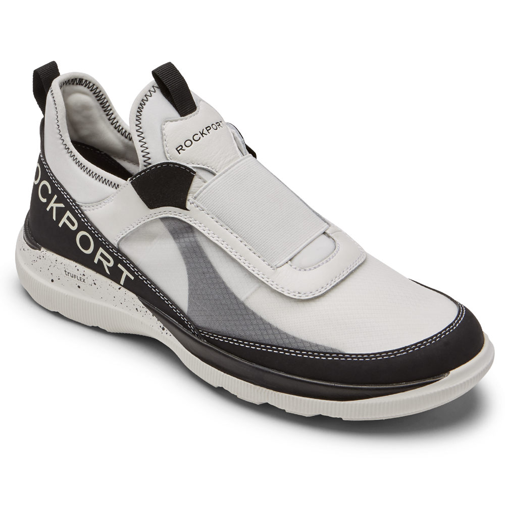 Rockport Mens Slip-On White/Black - truFLEX Hybrid Gore - UK 574-XDLCRM